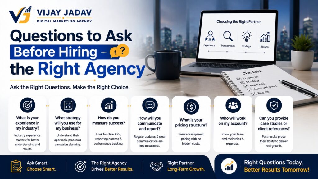 Questions to Ask Before Hiring a Digital Marketing Agency | Vijay Jadav